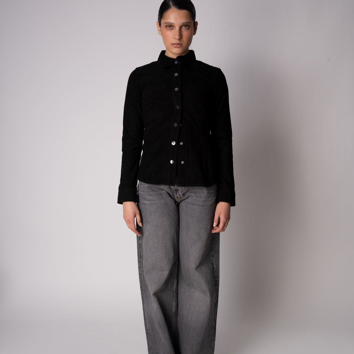 Camisa Gamuza ALICIA Negra