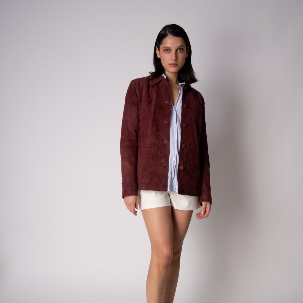 Chaqueta Gamuza ANISSA Burdeo