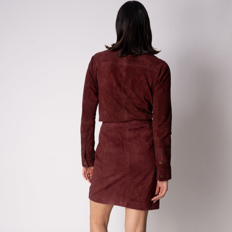 Camisa Gamuza ALICIA Burdeo