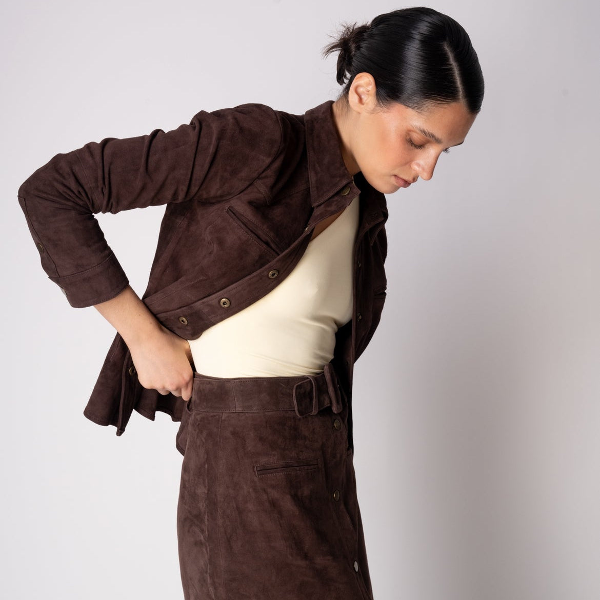 Camisa Gamuza ALICIA Chocolate