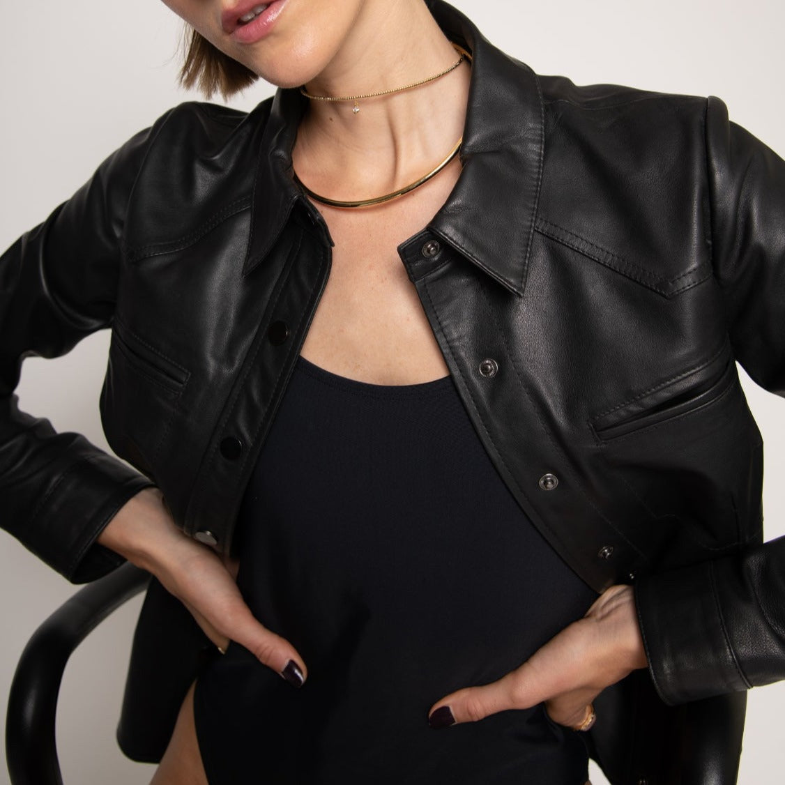 Camisa Cuero Negra