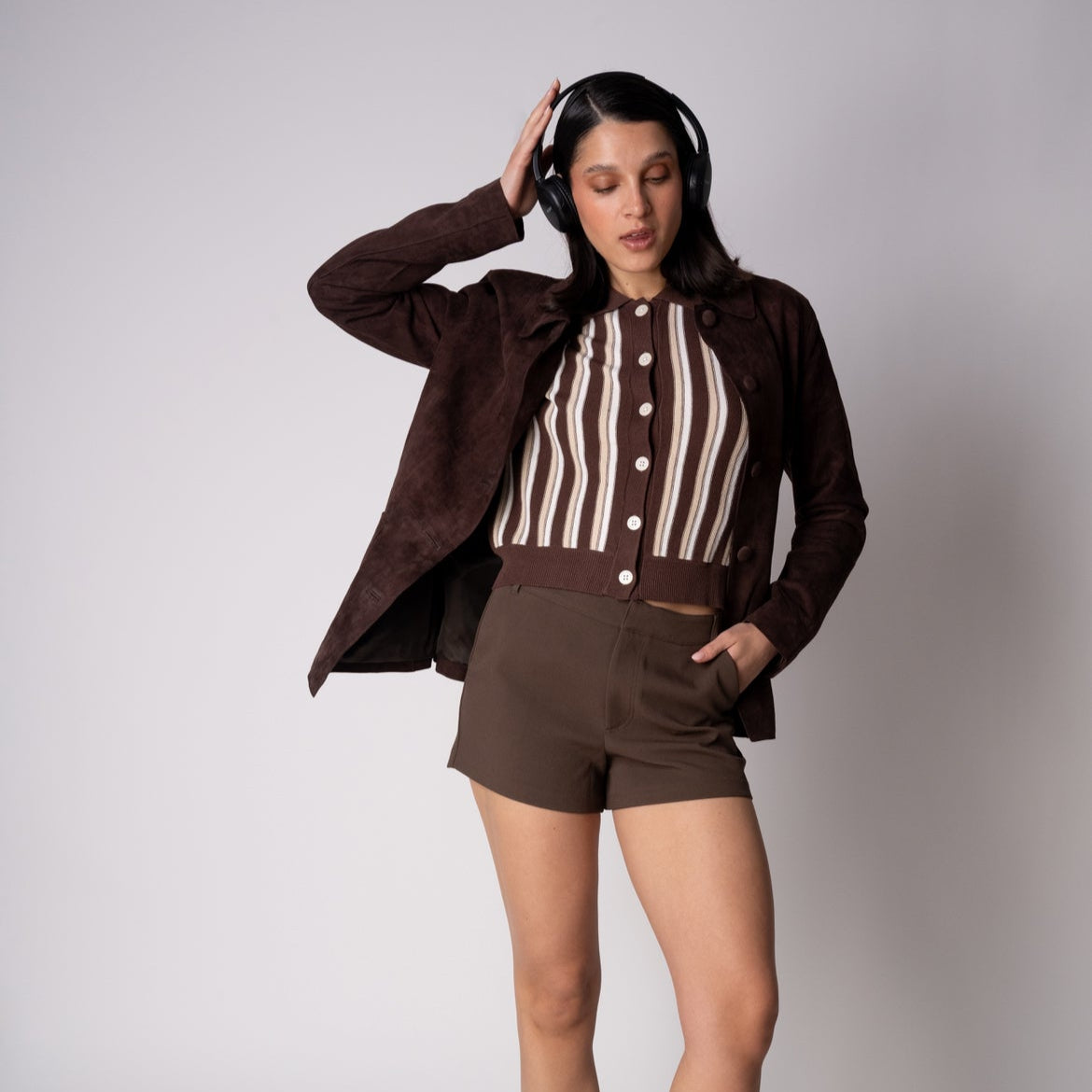 Chaqueta Gamuza ANISSA Chocolate