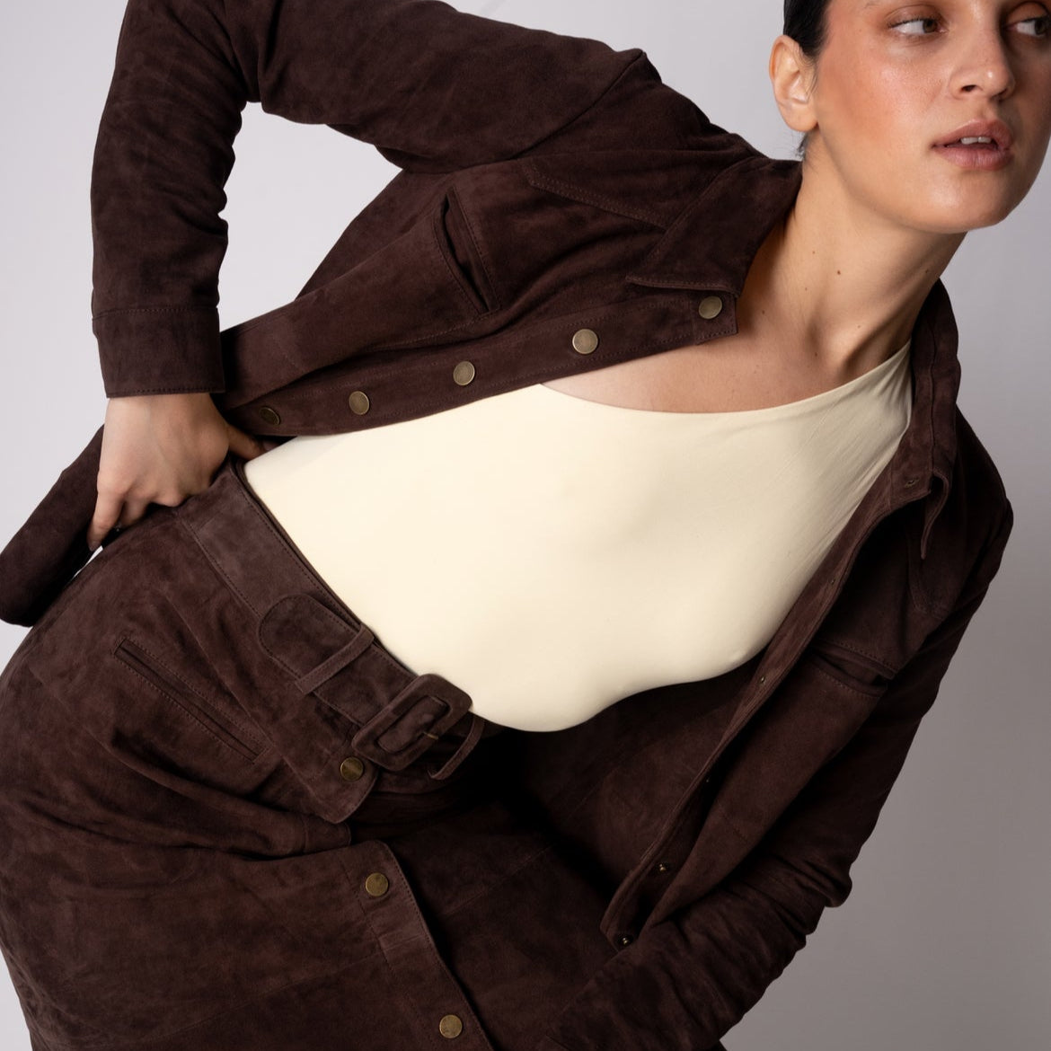 Camisa Gamuza ALICIA Chocolate
