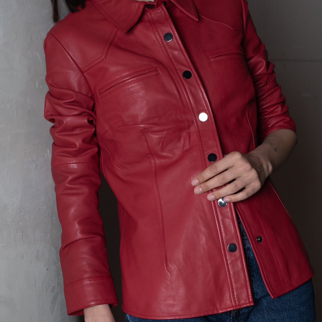 Camisa Cuero Rich Red