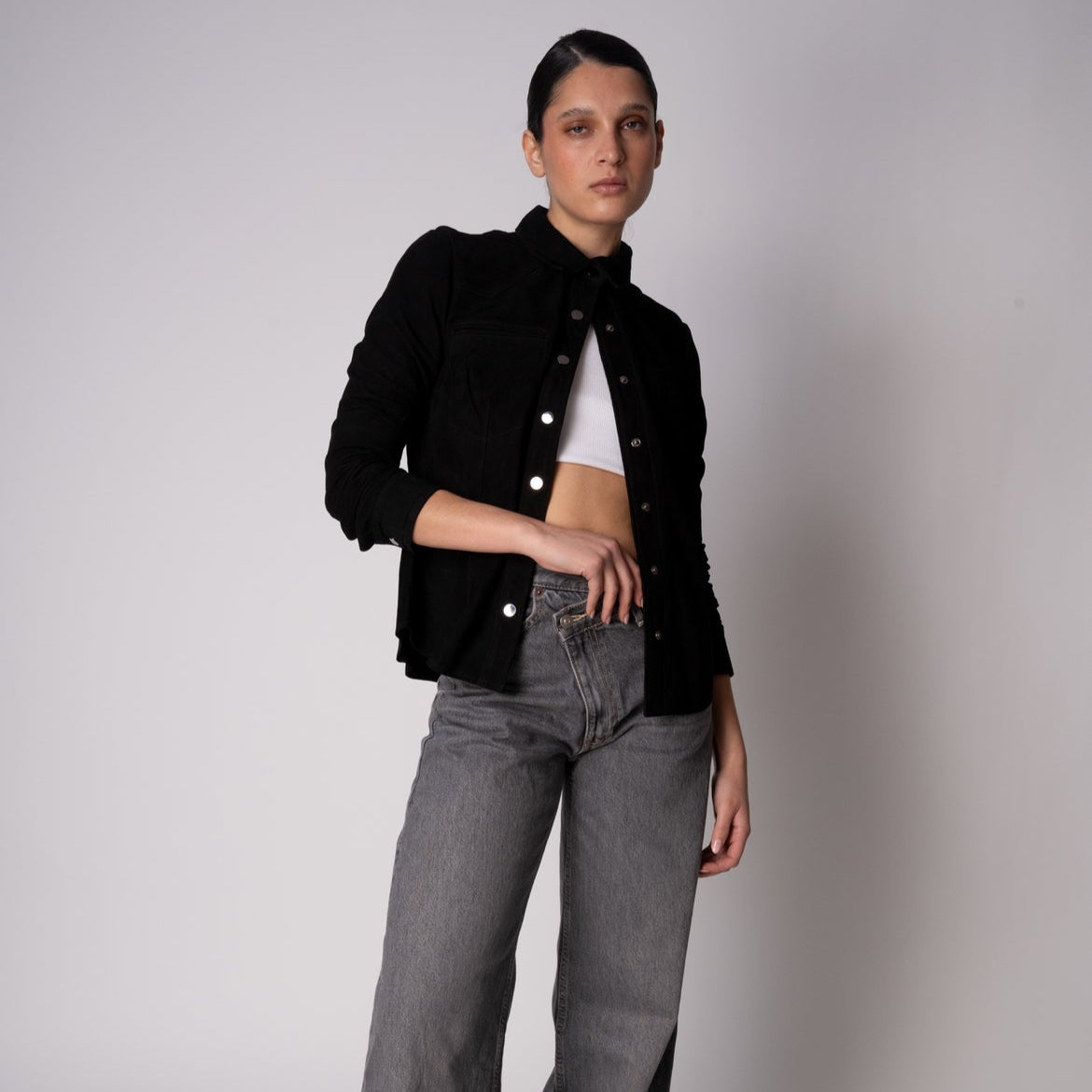 Camisa Gamuza ALICIA Negra