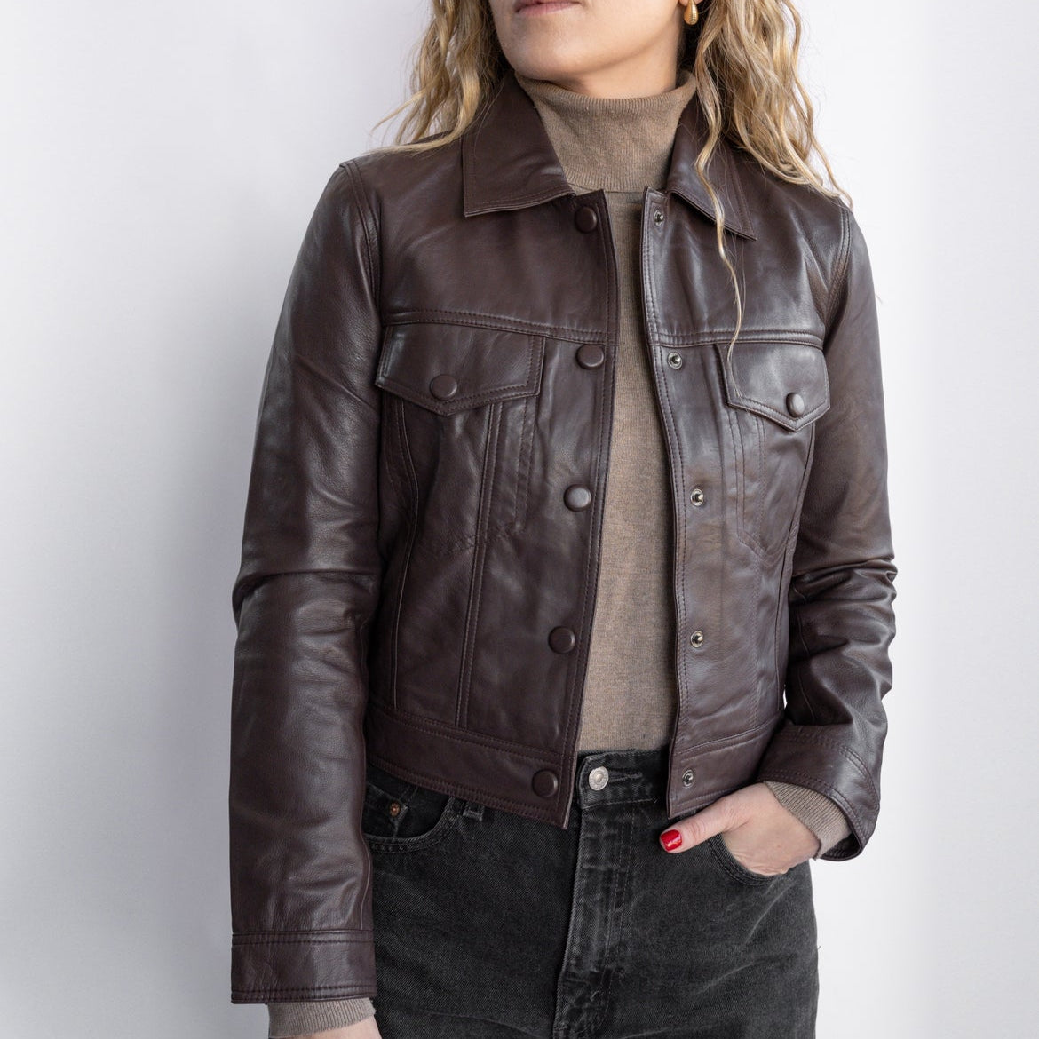 Chaqueta cuero Amelia Chocolate