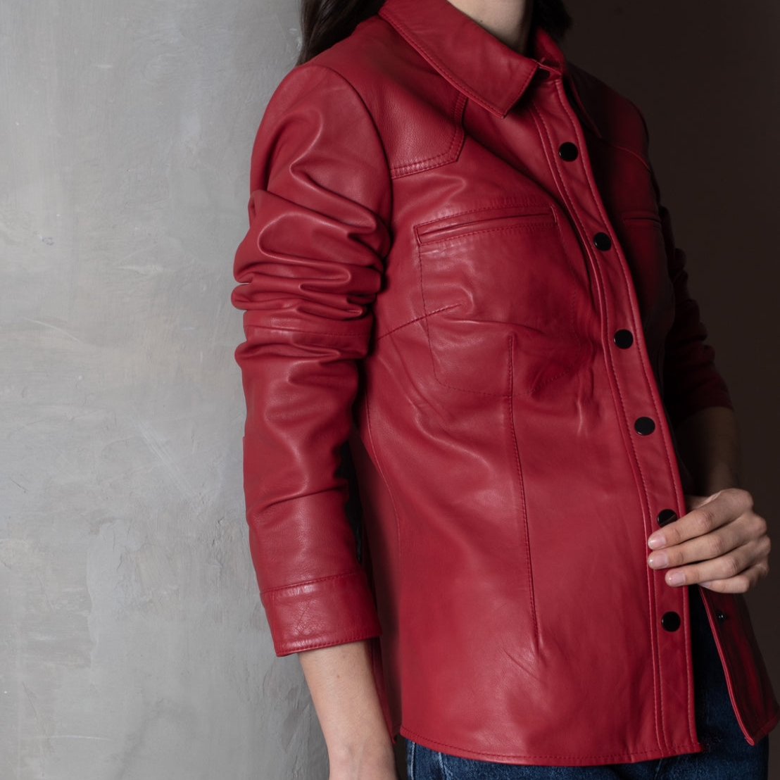 Camisa Cuero Rich Red
