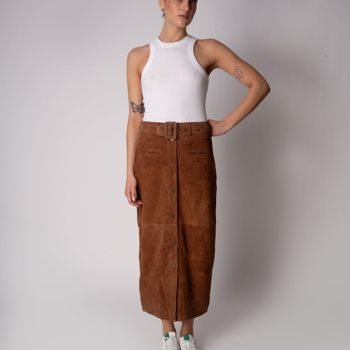 Falda Gamuza FIORELLA Camel