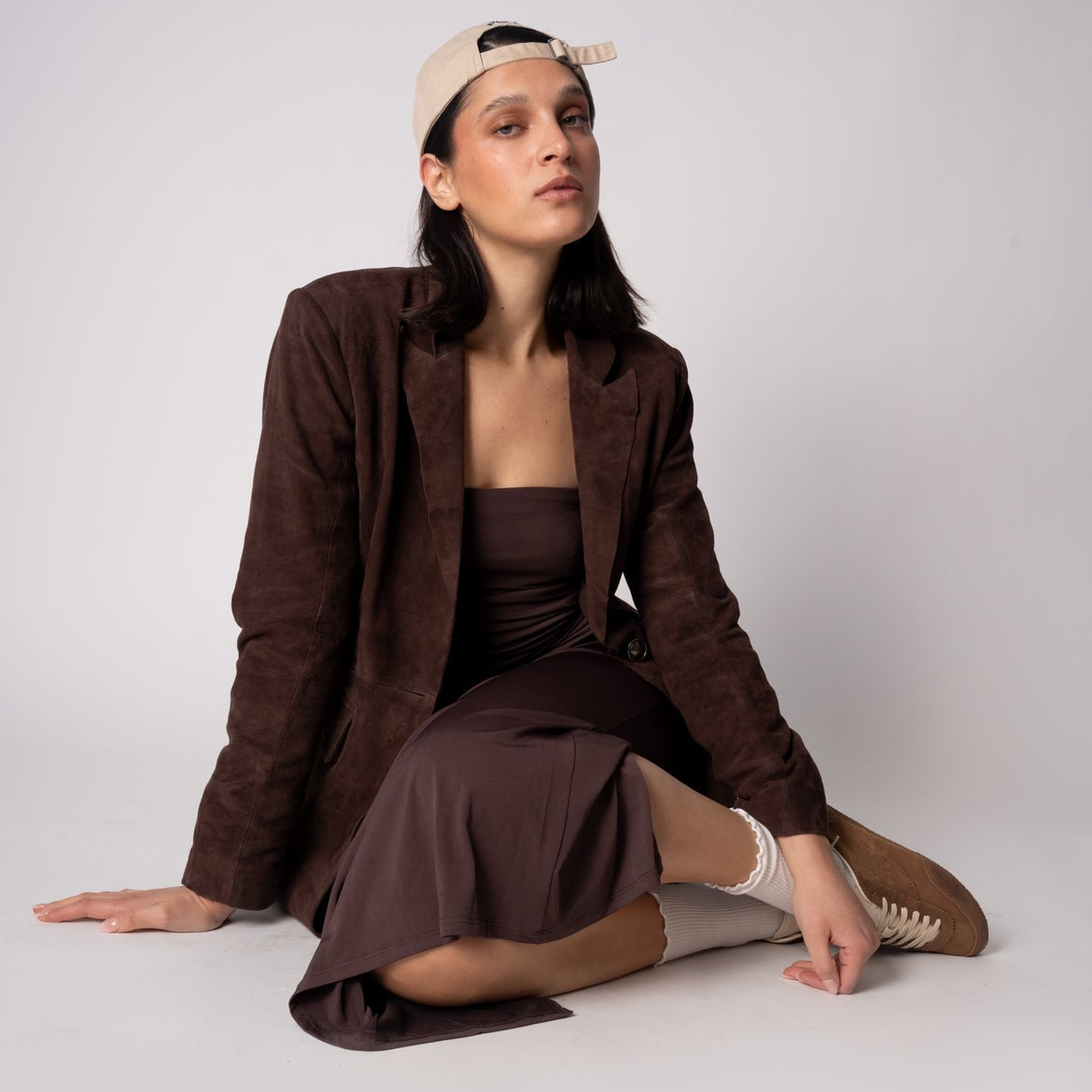 Blazer AURELIA Gamuza Chocolate