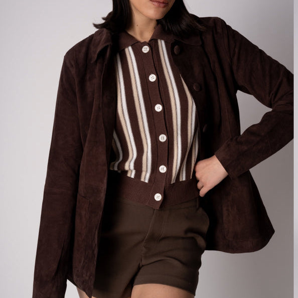 Chaqueta Gamuza ANISSA Chocolate