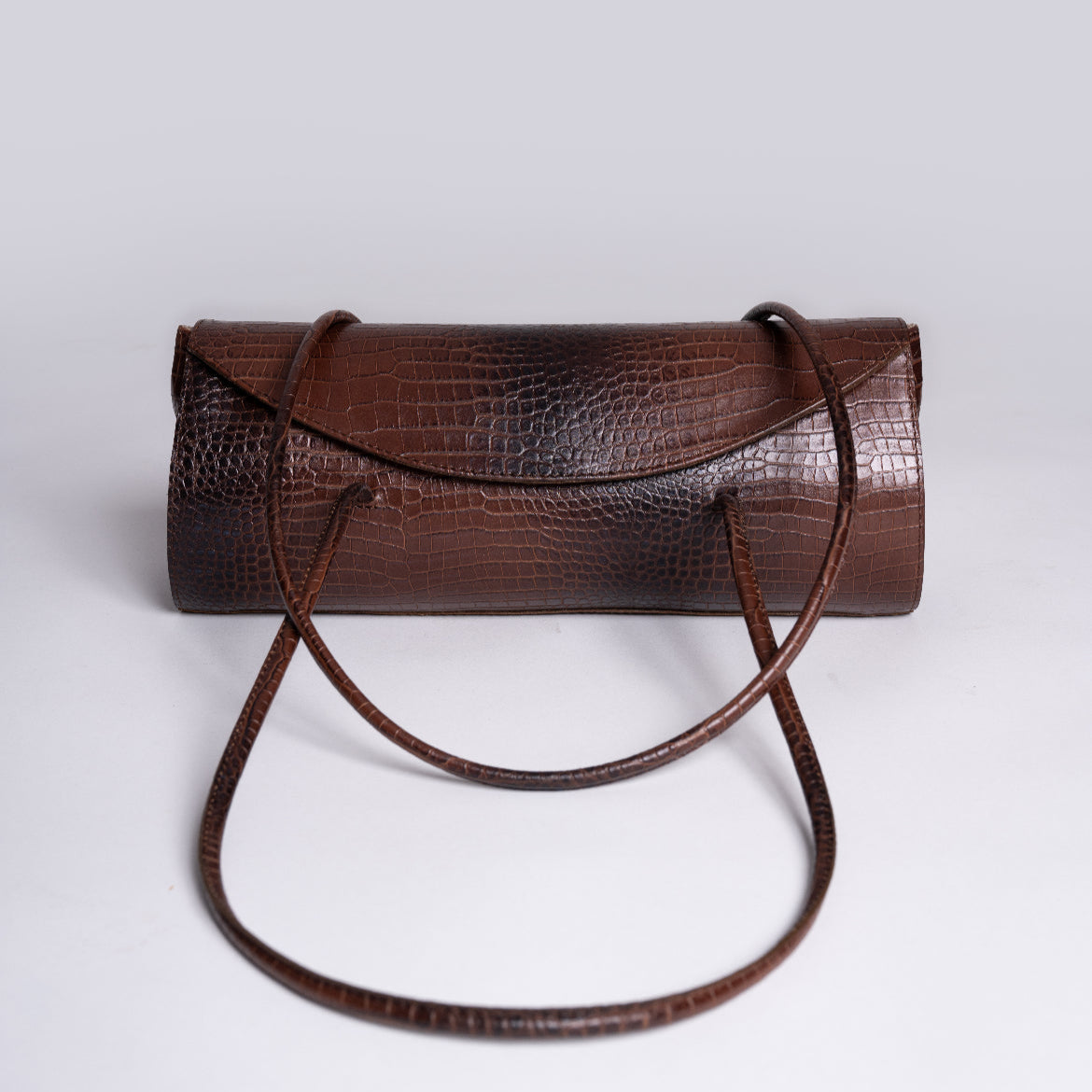 Cartera Orquidea Café Croc