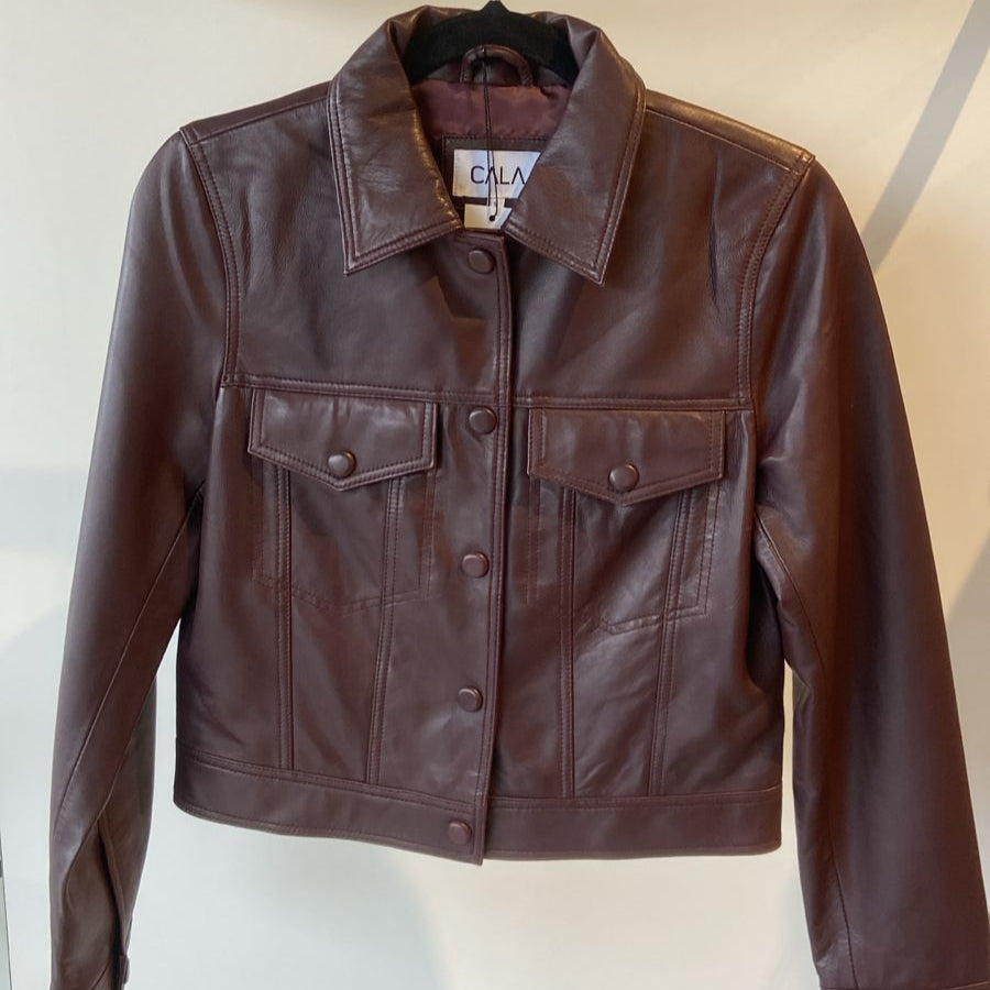 Chaqueta Cuero Amelia Vino