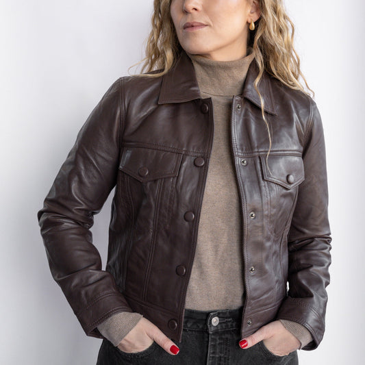 Chaqueta cuero Amelia Chocolate