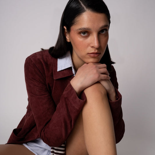 Chaqueta Gamuza ANISSA Burdeo