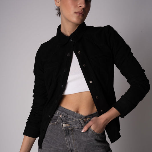 Camisa Gamuza ALICIA Negra