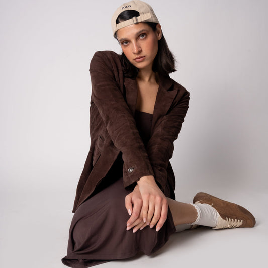 Blazer AURELIA Gamuza Chocolate