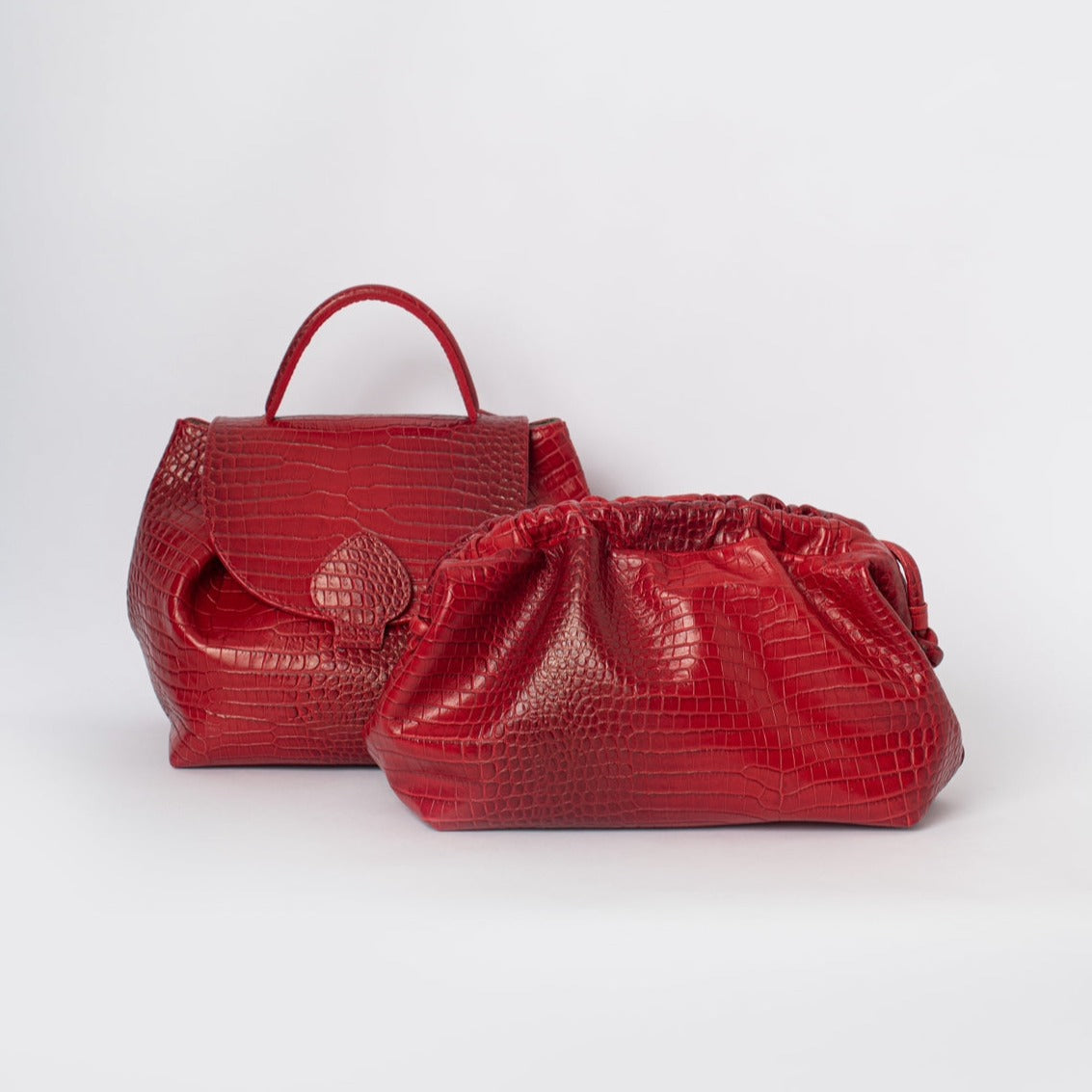 Cartera Gardenia Cuero Rojo Croc