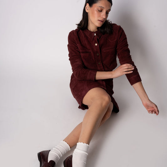 Camisa Gamuza ALICIA Burdeo