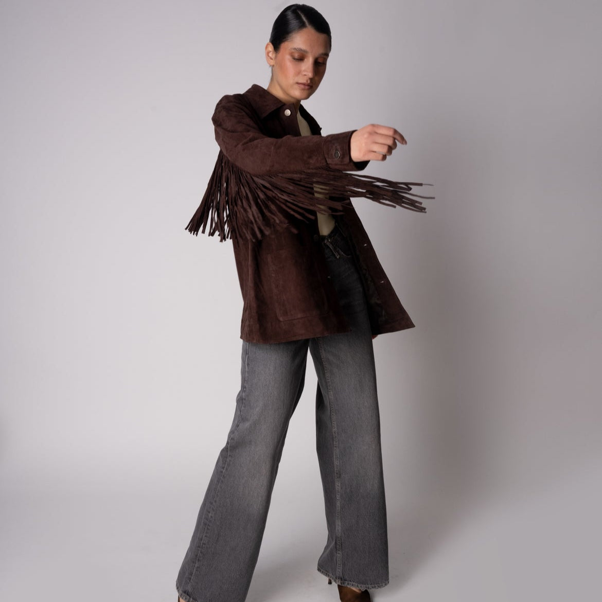 ÚLTIMA TALLA Chaqueta Alma Gamuza Flecos L