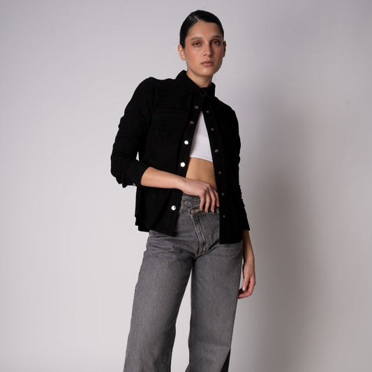 Camisa Gamuza ALICIA Negra
