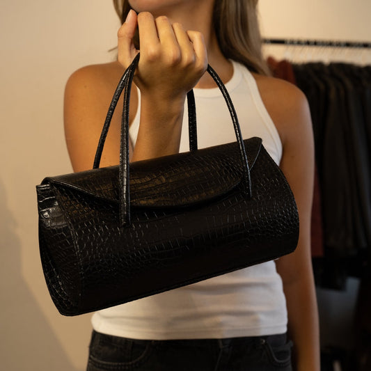 PRE ORDER Cartera Petit Orquidea croc negro