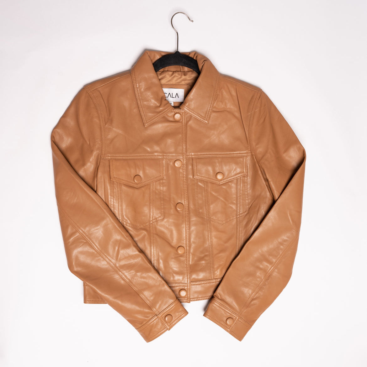 Chaqueta Cuero Amelia Camel