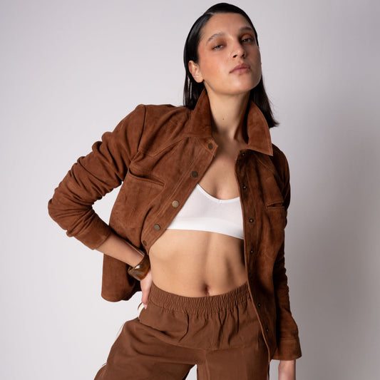 Camisa Gamuza ALICIA Camel