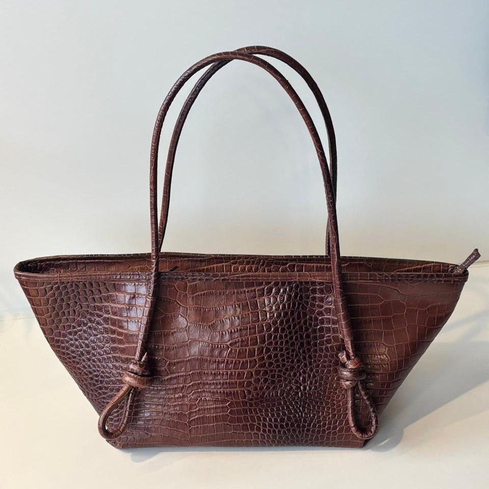 Cartera Magnolia Café Cuero Croc