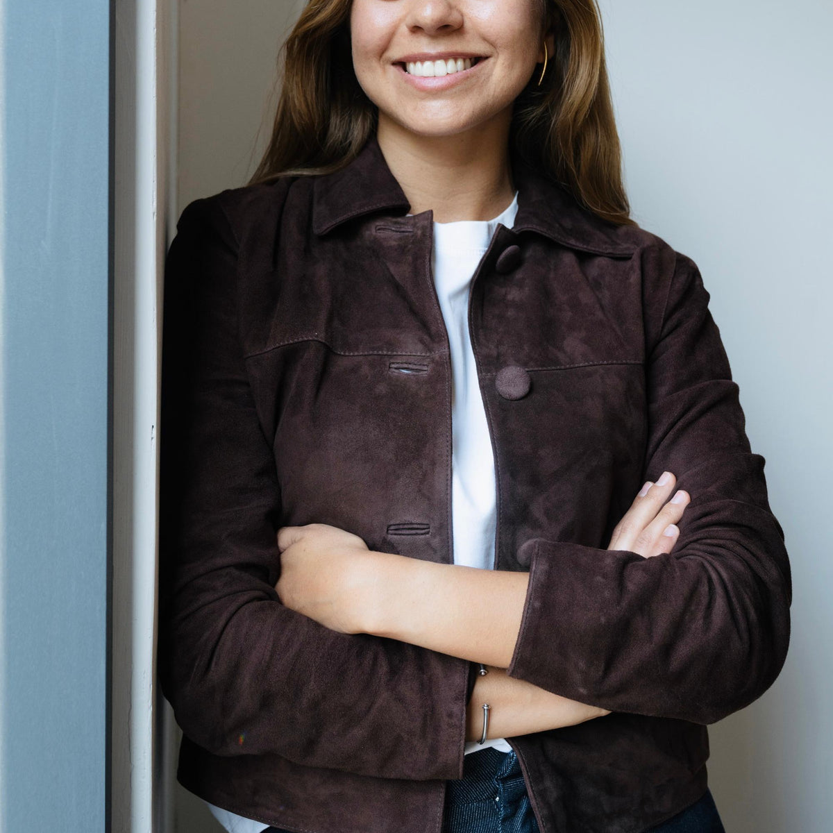ÚLTIMA TALLA Chaqueta Gamuza ARANTZA Chocolate XL